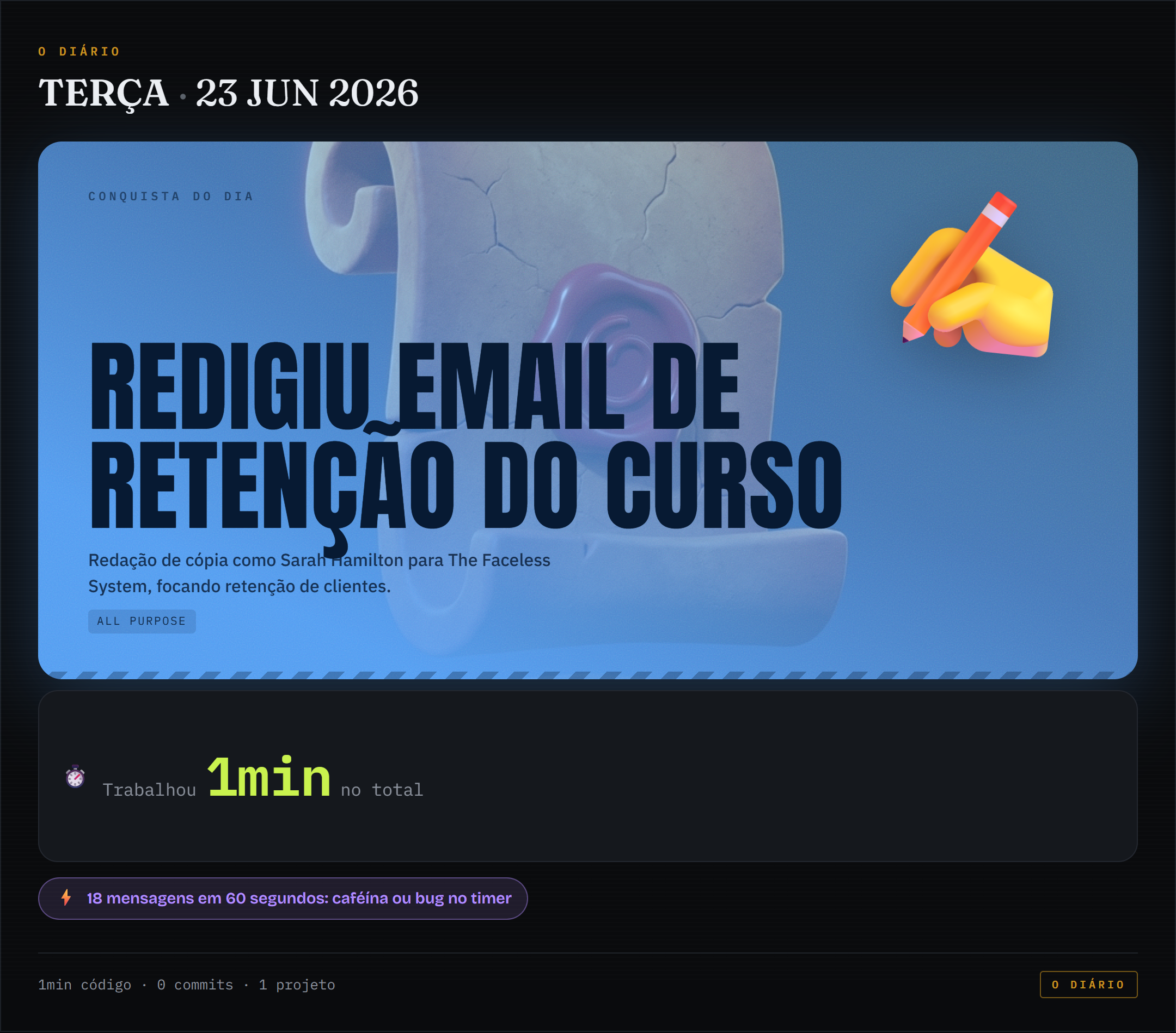 Bento de conquistas de 2026-06-23