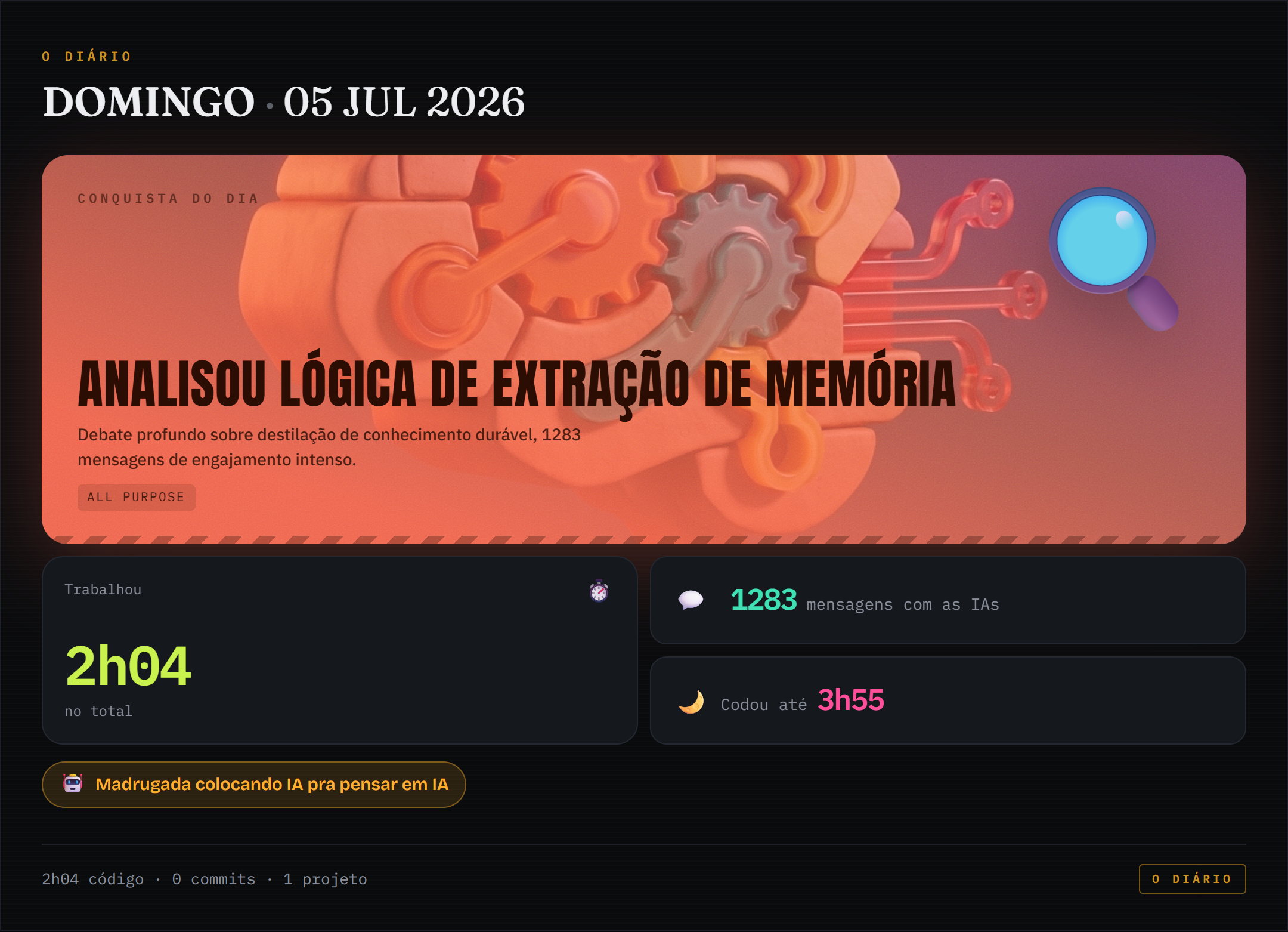 Bento de conquistas de 2026-07-05